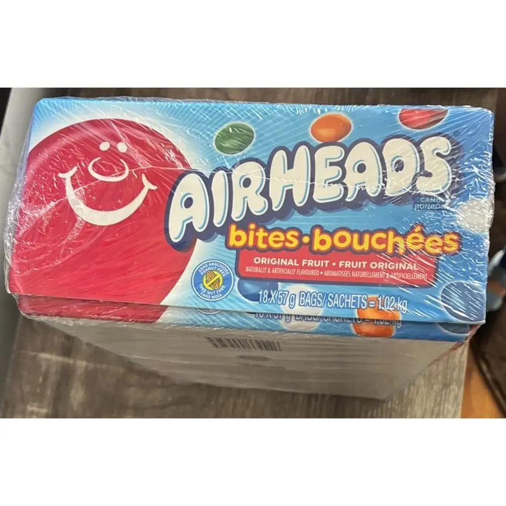 Airheads Bites Bouchees Candy 2 Oz Bags Original Fruit 18 Pack CASE BB 12/2026